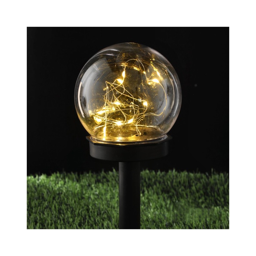 LED Solární lampa se senzorem GLEAM LED/1,2V 3000K IP44 40 mAh čirá/černá