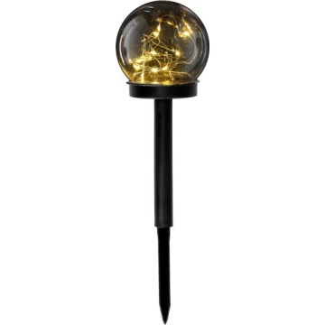 LED Solární lampa se senzorem GLEAM LED/1,2V 3000K IP44 40 mAh kouřová/černá