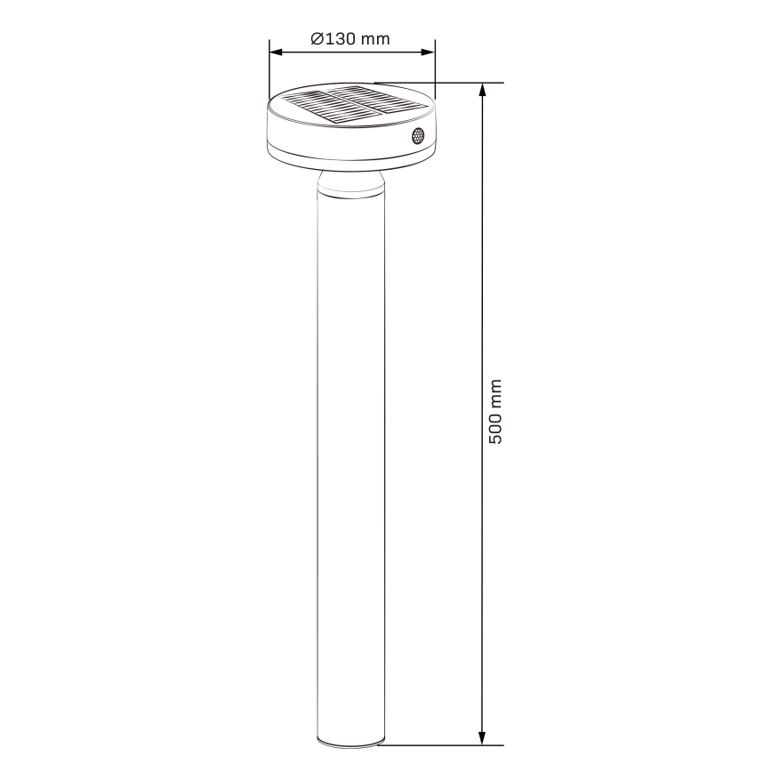 LED Solární lampa se senzorem GWINEA LED/4,5W/3,7V 2000 mAh 50 cm IP44 černá