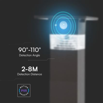 LED Solární lampa se senzorem LED/2,5W/3,7V IP54 3000K 2200 mAh