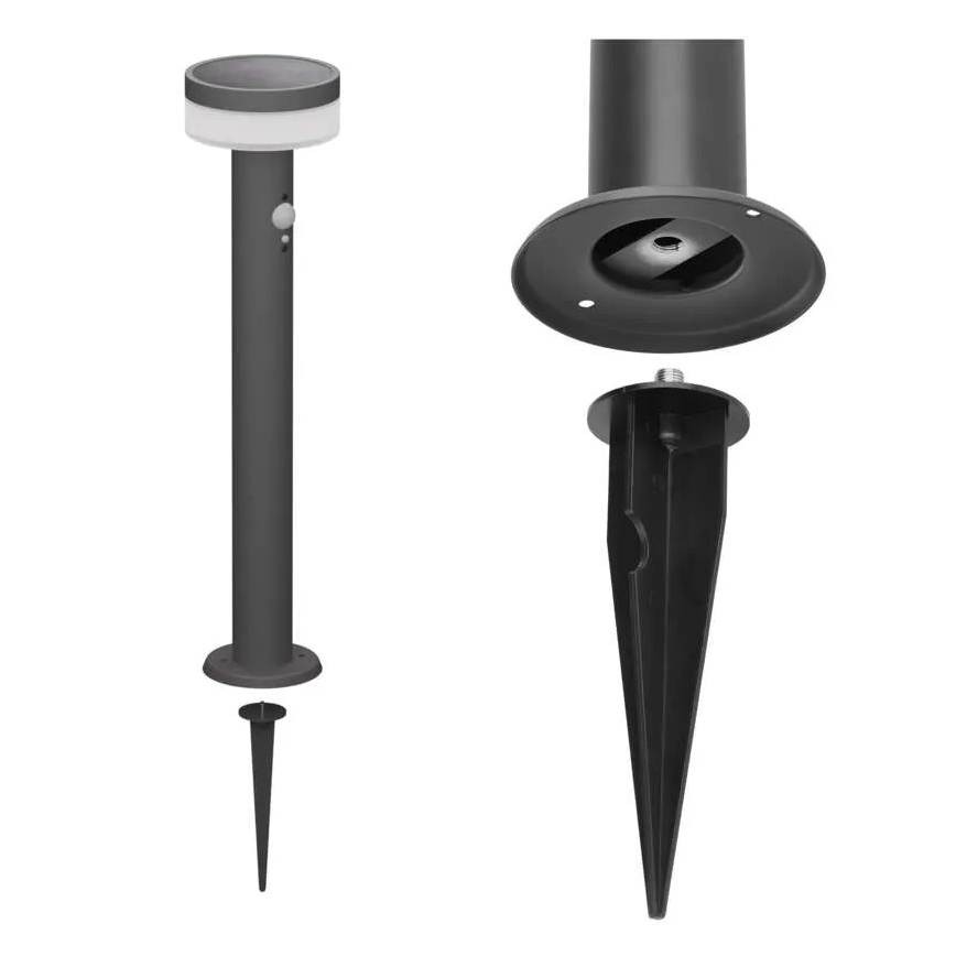 LED Solární lampa se senzorem LED/2W/3,7V 1200 mAh IP44 80 cm