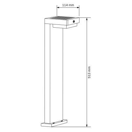 LED Solární lampa se senzorem MALI LED/4,5W/3,7V 2000 mAh IP44 černá