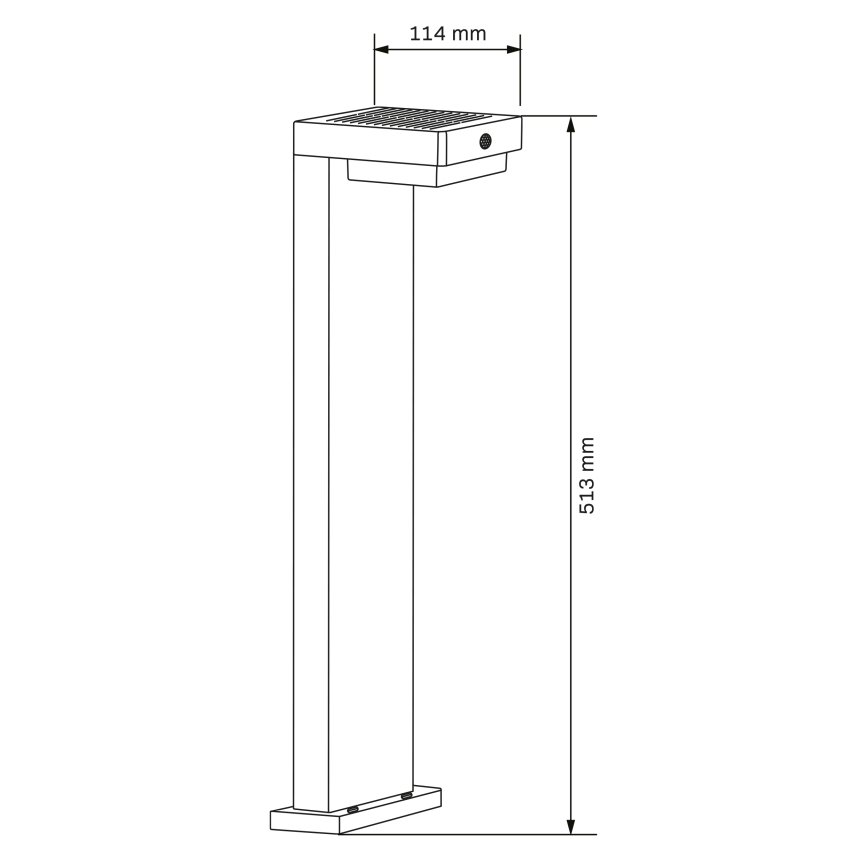 LED Solární lampa se senzorem MALI LED/4,5W/3,7V 2000 mAh IP44 černá