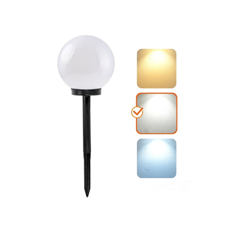 LED Solární lampa se senzorem SPHERE LED/1,2V 4000K IP44 200 mAh pr. 20 cm