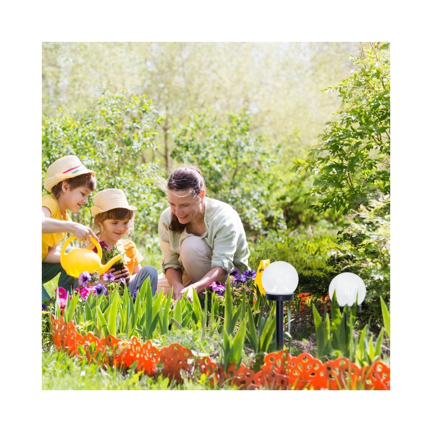 LED Solární lampa se senzorem SPHERE LED/1,2V 4000K IP44 40 mAh pr. 10 cm