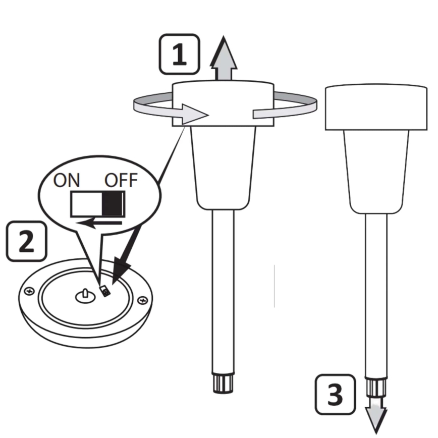 LED Solární lampa STIK LED/1,2V 40 mAh IP44