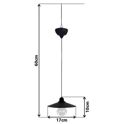 LED Solární lustr na lanku DINA 1,2V 200 mAh IP44