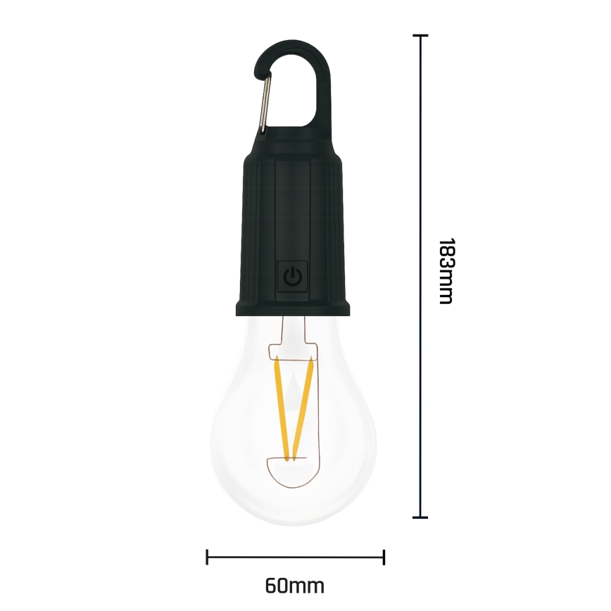 LED Solární nabíjecí svítilna LUMINA LUMO LED/USB 300 mAh černá