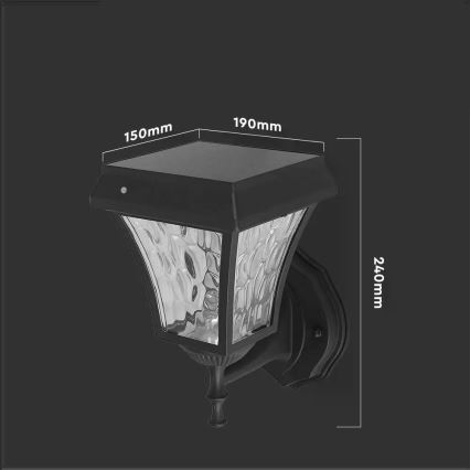 LED Solární nástěnná lampa 3v1 LED/2W/5,5V 3000K/6000K IP65