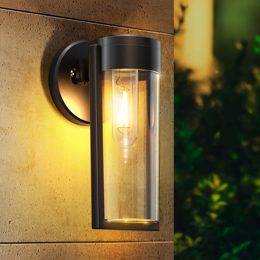 LED Solární nástěnná lampa LED/1W/3,7V 500 mAh IP65 černá