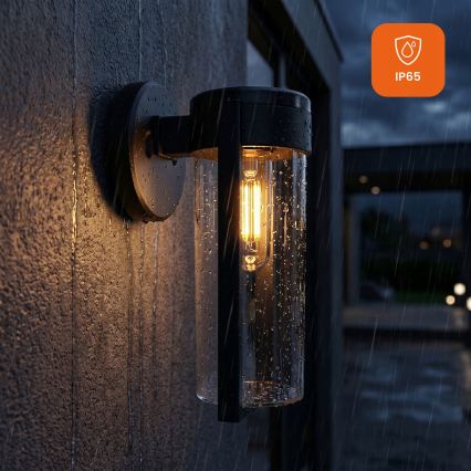 LED Solární nástěnná lampa LED/1W/3,7V 500 mAh IP65 černá
