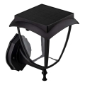LED Solární nástěnná lampa LED/2W/3,7V 3000/6000K IP65 2200 mAh černá
