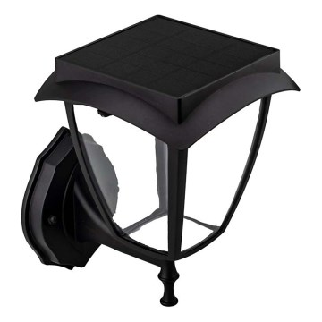 LED Solární nástěnná lampa LED/2W/3,7V 3000/6000K IP65 2200 mAh černá