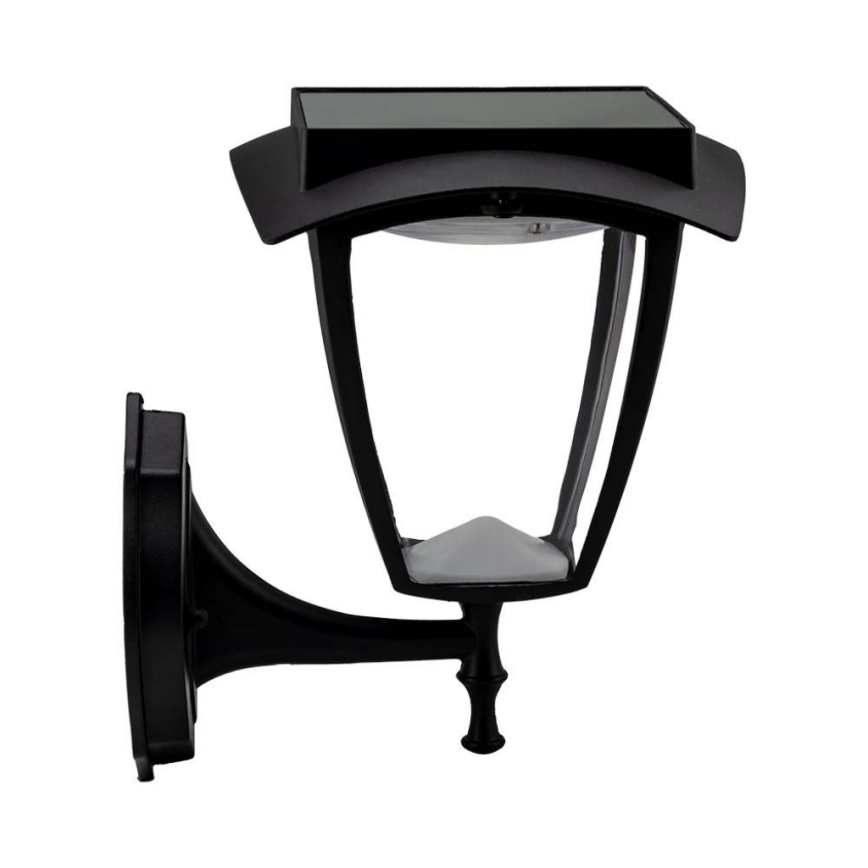 LED Solární nástěnná lampa LED/2W/3,7V 3000/6000K IP65 2200 mAh černá