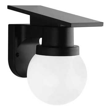 LED Solární nástěnná lampa LED/3,7V 3000/4000/6400K IP54 1800 mAh černá + dálkové ovládání