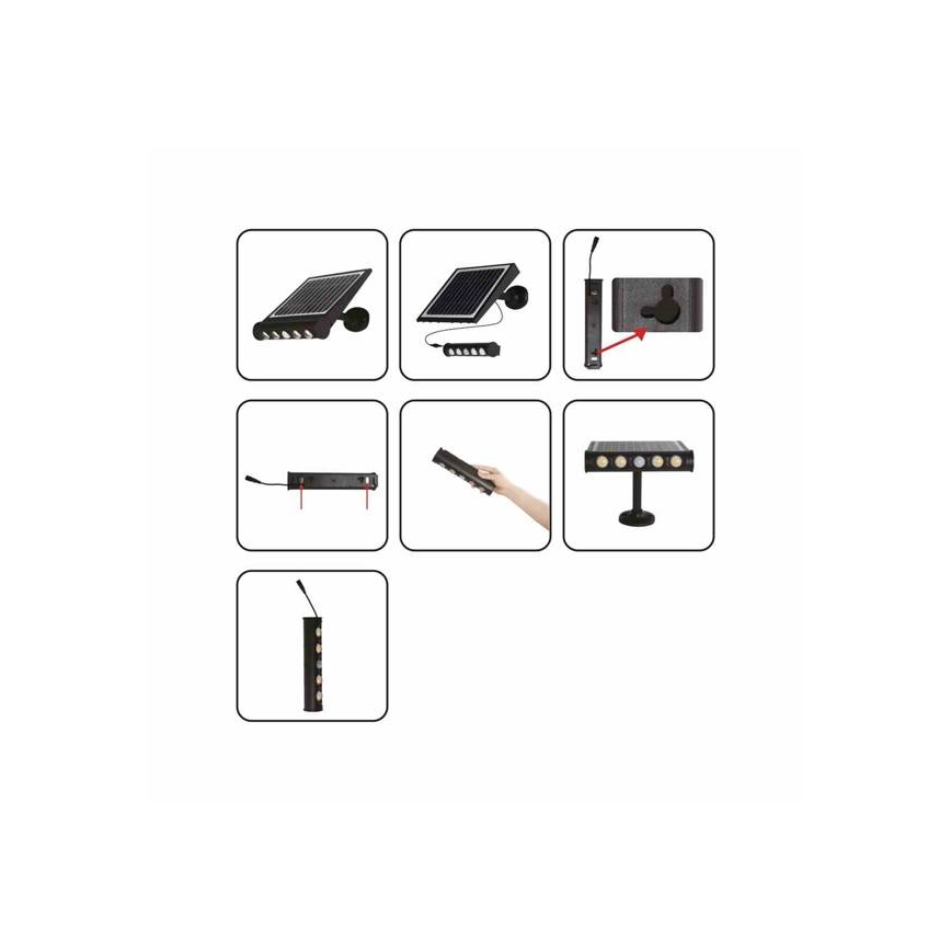 LED Solární nástěnná lampa se senzorem LED/8W/3,7V 4000 mAh 4000K IP65