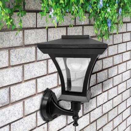 LED Solární nástěnná lampa TIRANA LED/1,2V 1800 mAh IP44 černá