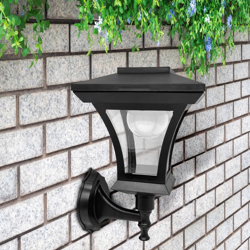 LED Solární nástěnná lampa TIRANA LED/1,2V 1800 mAh IP44 černá