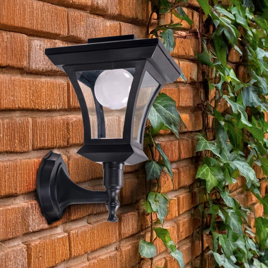 LED Solární nástěnná lampa TIRANA LED/1,2V 1800 mAh IP44 černá