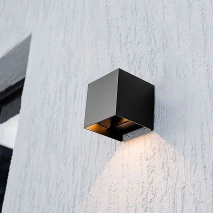 LED Solární nástěnné svítidlo se senzorem LED/9W/3,7V 3000/4000/5000K IP65 2600 mAh černá