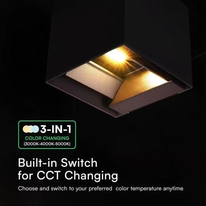 LED Solární nástěnné svítidlo se senzorem LED/9W/3,7V 3000/4000/5000K IP65 2600 mAh černá