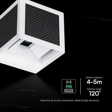 LED Solární nástěnné svítidlo se senzorem LED/9W/3,7V 3000/4000/6000K IP65 2600 mAh bílá