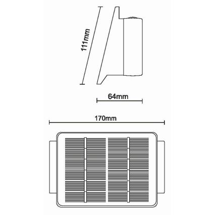 LED Solární nástěnné svítidlo 4xLED/1,5W/3,7V 1500 mAh IP54 černá