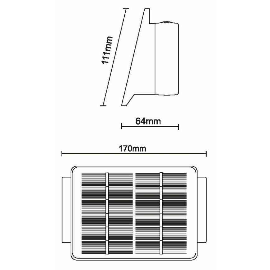 LED Solární nástěnné svítidlo 4xLED/1,5W/3,7V 1500 mAh IP54 černá