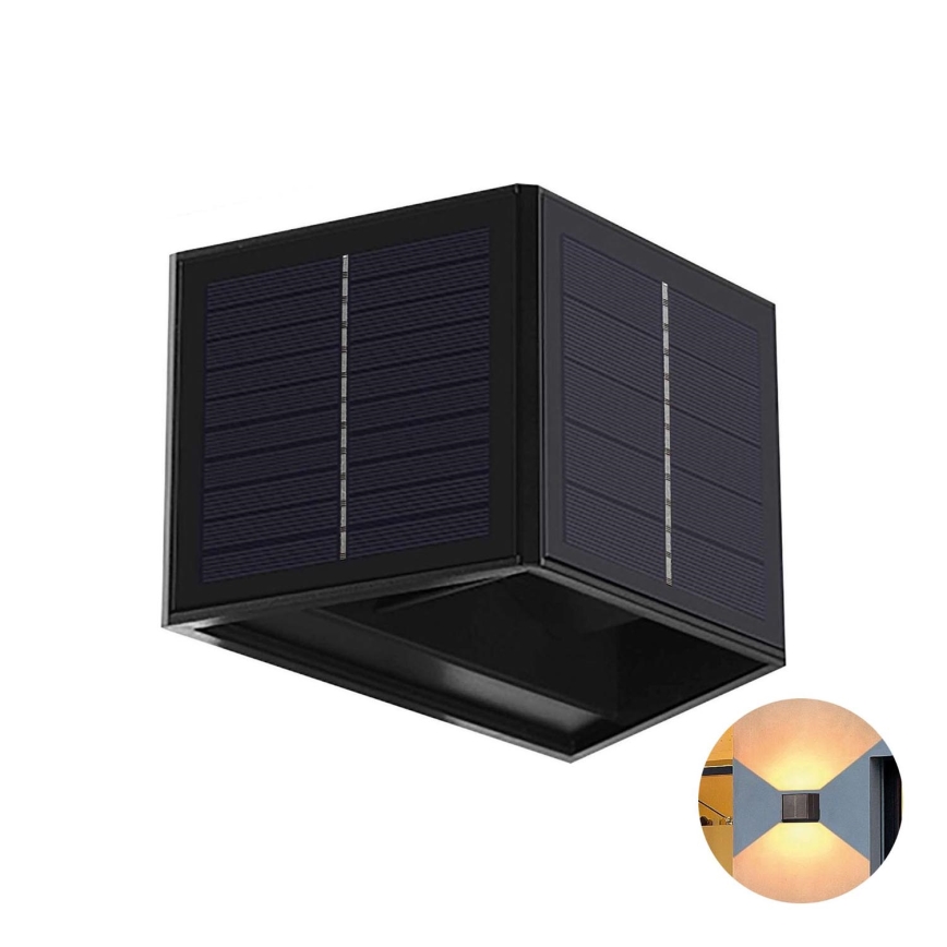 LED Solární nástěnné svítidlo CUBUS 2xLED/1,5W/3,7V 1500 mAh IP54
