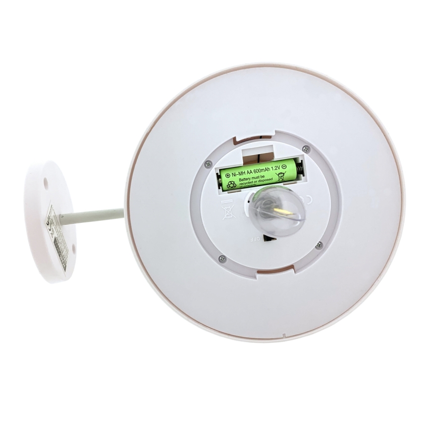 LED Solární nástěnné svítidlo LED/0,5W/1,2V 600 mAh IP44 bílá