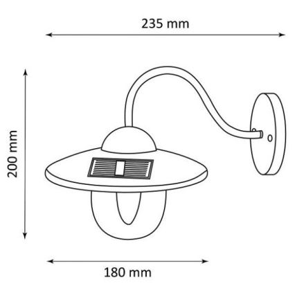 LED Solární nástěnné svítidlo LED/0,5W/1,2V 600 mAh IP44 bílá