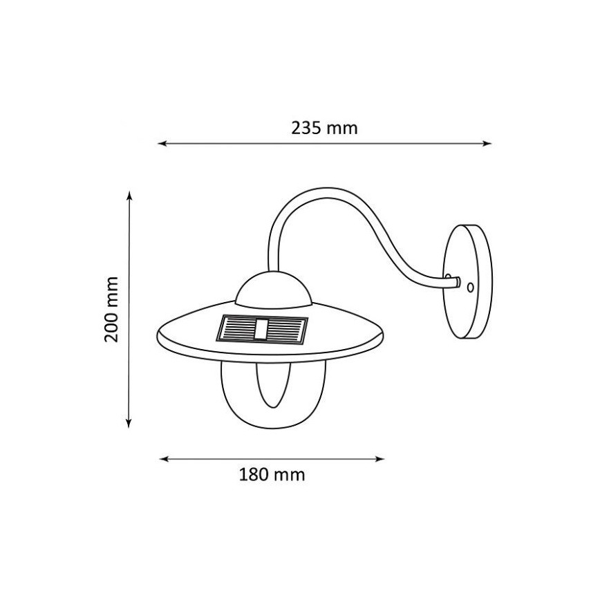 LED Solární nástěnné svítidlo LED/0,5W/1,2V 600 mAh IP44 bílá