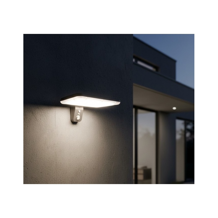 LED Solární nástěnné svítidlo se senzorem PHOENIX LED/15W/3,2V 3000/4000K IP65 6000 mAh