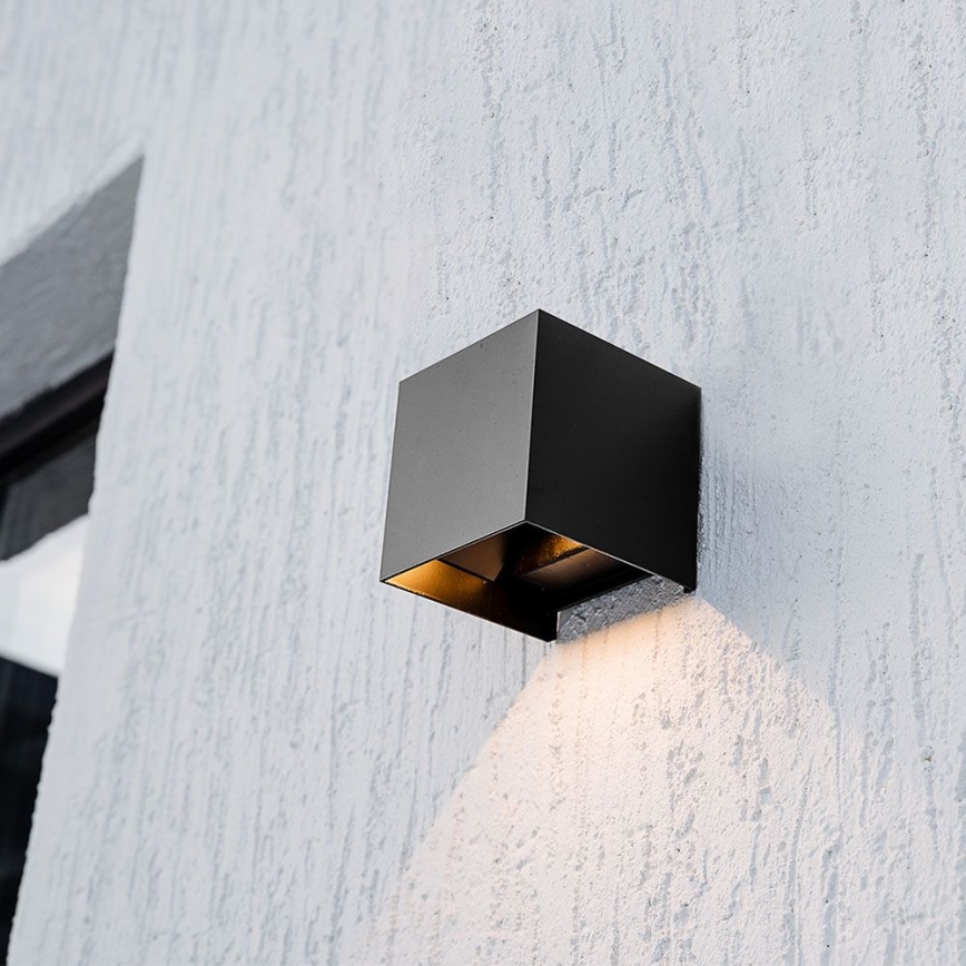 LED Solární nástěnné svítidlo se senzorem LED/9W/3,7V 3000/4000/5000K 2600 mAh IP65 černá