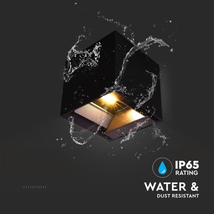 LED Solární nástěnné svítidlo se senzorem LED/9W/3,7V 3000/4000/5000K 2600 mAh IP65 černá