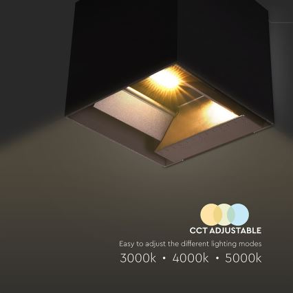 LED Solární nástěnné svítidlo se senzorem LED/9W/3,7V 3000/4000/5000K 2600 mAh IP65 černá
