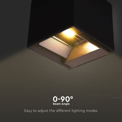 LED Solární nástěnné svítidlo se senzorem LED/9W/3,7V 3000/4000/5000K 2600 mAh IP65 černá