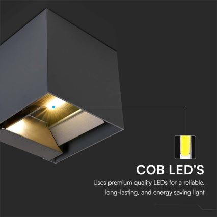 LED Solární nástěnné svítidlo se senzorem LED/9W/3,7V 3000/4000/5000K 2600 mAh IP65 černá