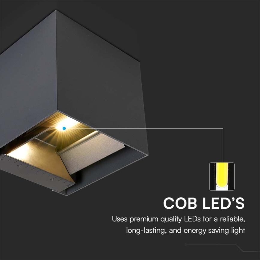 LED Solární nástěnné svítidlo se senzorem LED/9W/3,7V 3000/4000/5000K 2600 mAh IP65 černá