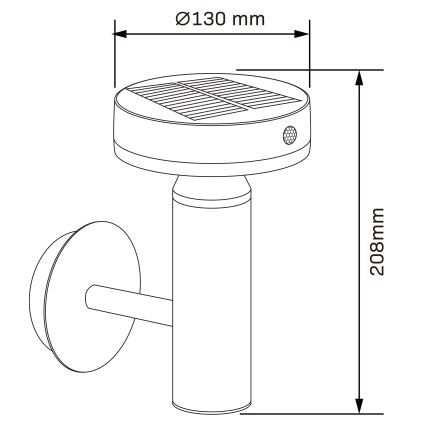 LED Solární nástěnné svítidlo se senzorem GWINEA LED/4,5W/3,7V 2000 mAh IP44 černá