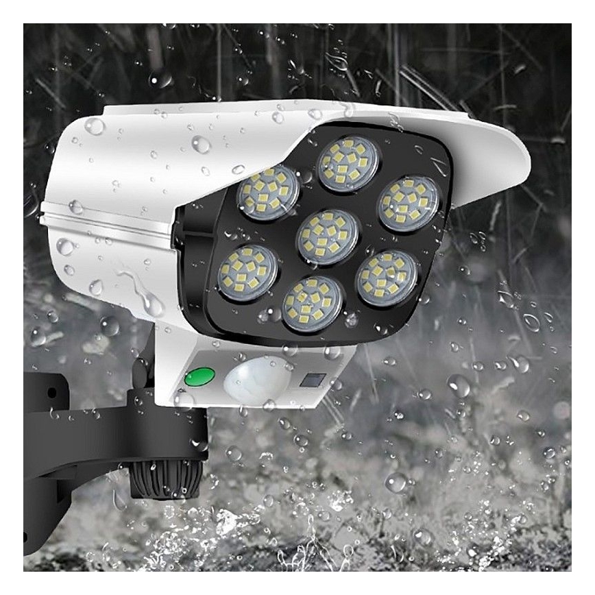 LED Solární maketa bezpečnostní kamery se senzorem KAMERA LED/1W/3,7V 1200 mAh IP44 + dálkové ovládání