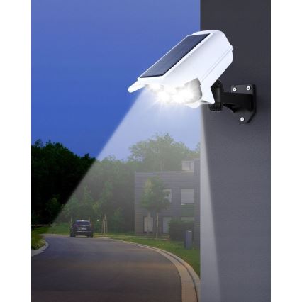 LED Solární maketa bezpečnostní kamery se senzorem KAMERA LED/1W/3,7V 1200 mAh IP44 + dálkové ovládání