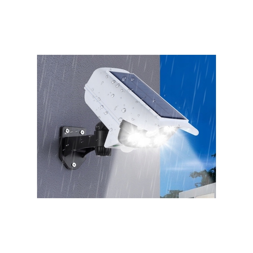 LED Solární maketa bezpečnostní kamery se senzorem KAMERA LED/1W/3,7V 1200 mAh IP44 + dálkové ovládání