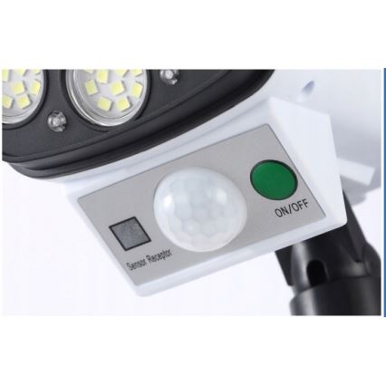 LED Solární maketa bezpečnostní kamery se senzorem KAMERA LED/1W/3,7V 1200 mAh IP44 + dálkové ovládání