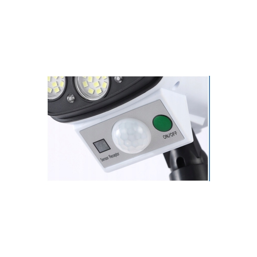 LED Solární maketa bezpečnostní kamery se senzorem KAMERA LED/1W/3,7V 1200 mAh IP44 + dálkové ovládání