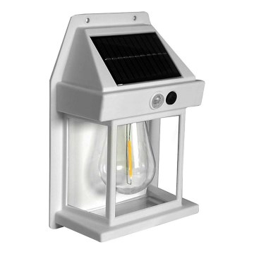 LED Solární nástěnné svítidlo se senzorem LANTER LED/1W/3,7V IP44 bílá