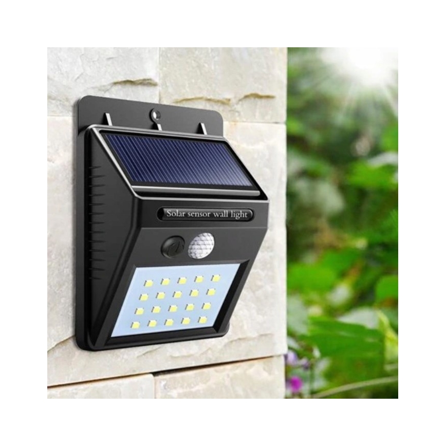 LED Solární nástěnné svítidlo se senzorem LED/0,55W/3,7V 1200 mAh IP65