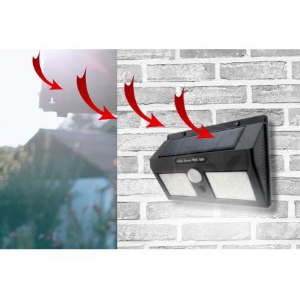 LED Solární nástěnné svítidlo se senzorem LED/1,2W/3,7V 2400 mAh IP54
