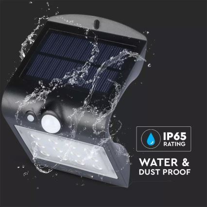 LED Solární nástěnné svítidlo se senzorem LED/1.5W/3,7V IP65 1200 mAh