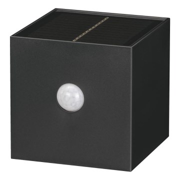 LED Solární nástěnné svítidlo se senzorem LED/1W/3,7V 1200 mAh IP44 černá
